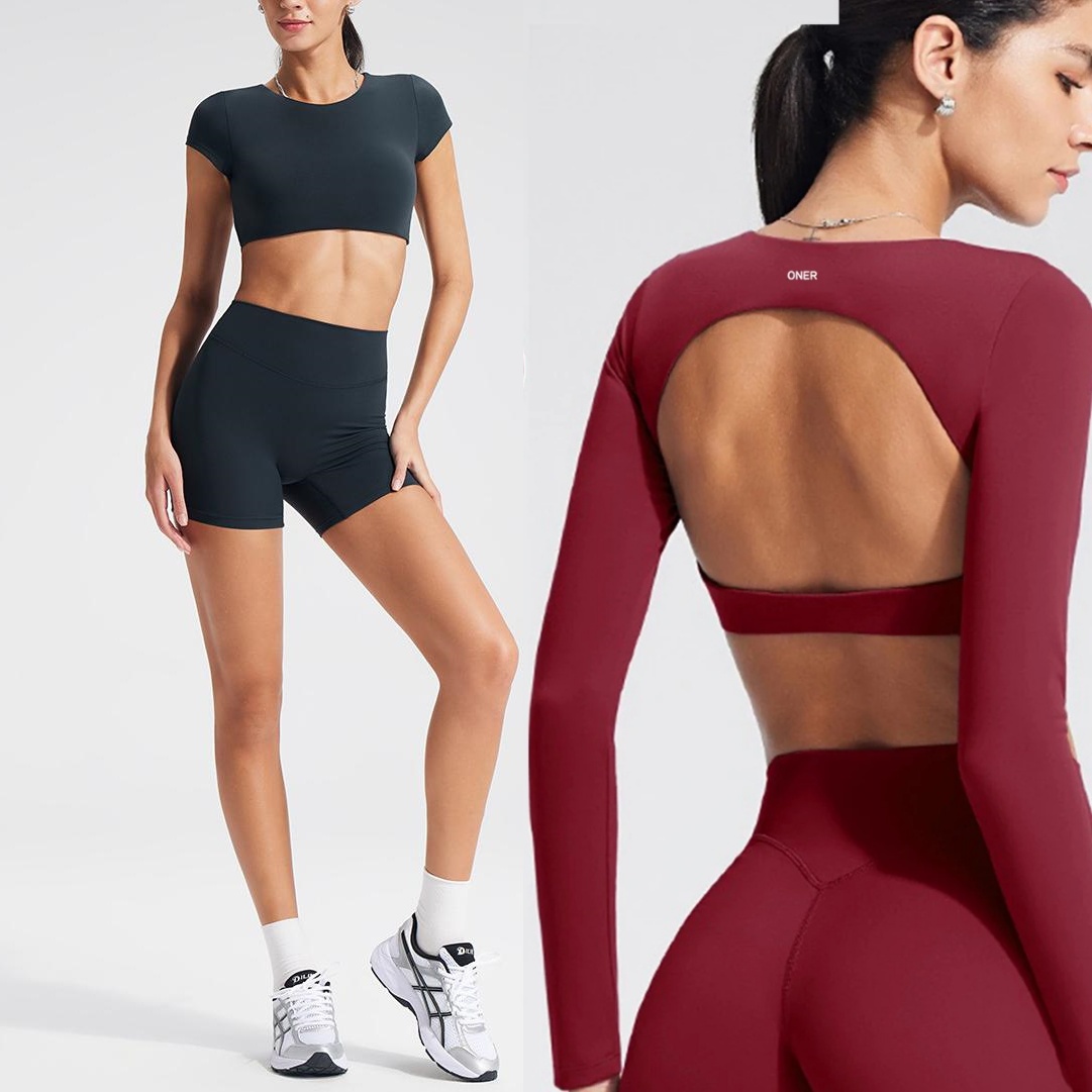 Yoga & Fitness With Denise - Women's long-sleeved yoga top with built-in