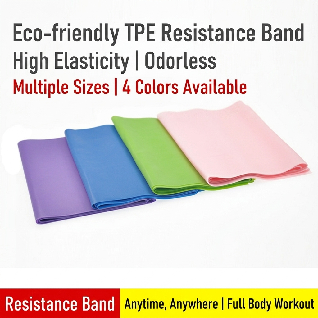 Yoga Anytime Fitness - 4PCS Fitness Solid color TPE Resistance