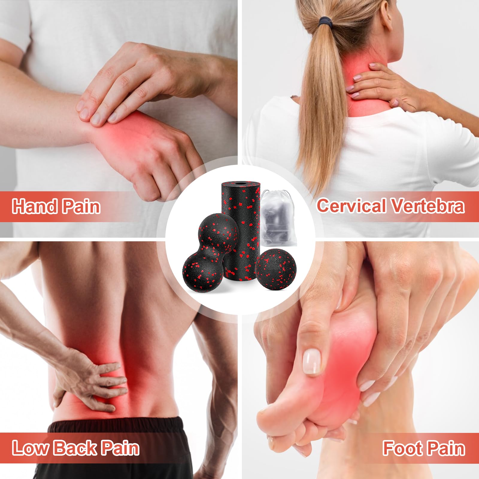 Hollow Yoga Roller Massage Pea - Yoga Fitness Massage avaliação e preço