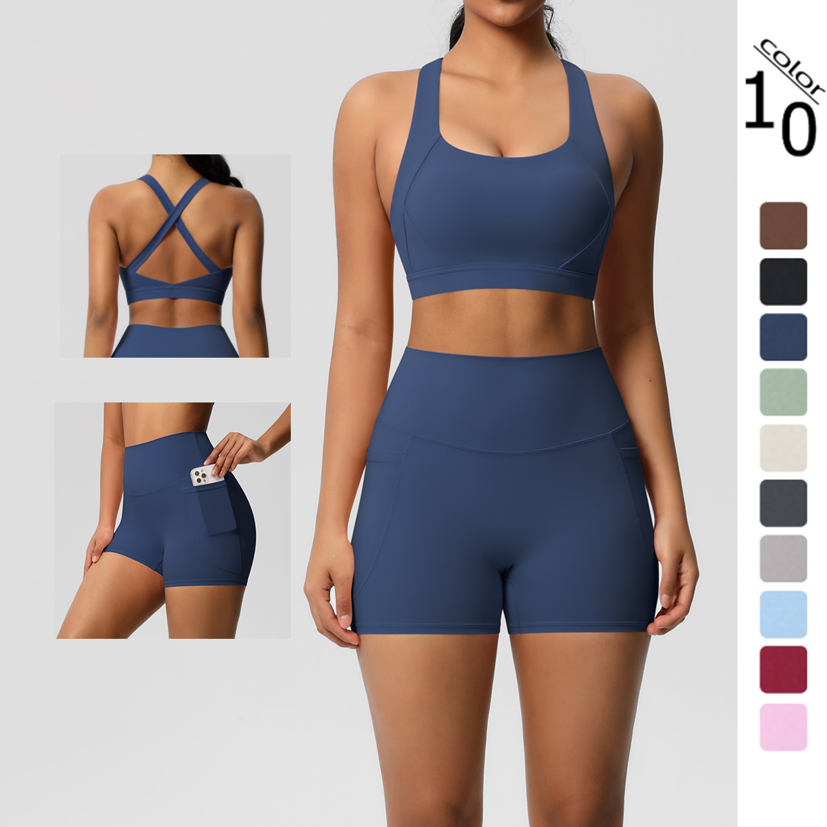 2PCS Sportswear With Pocketed  - Yoga Fitness Zumba avaliação e preço