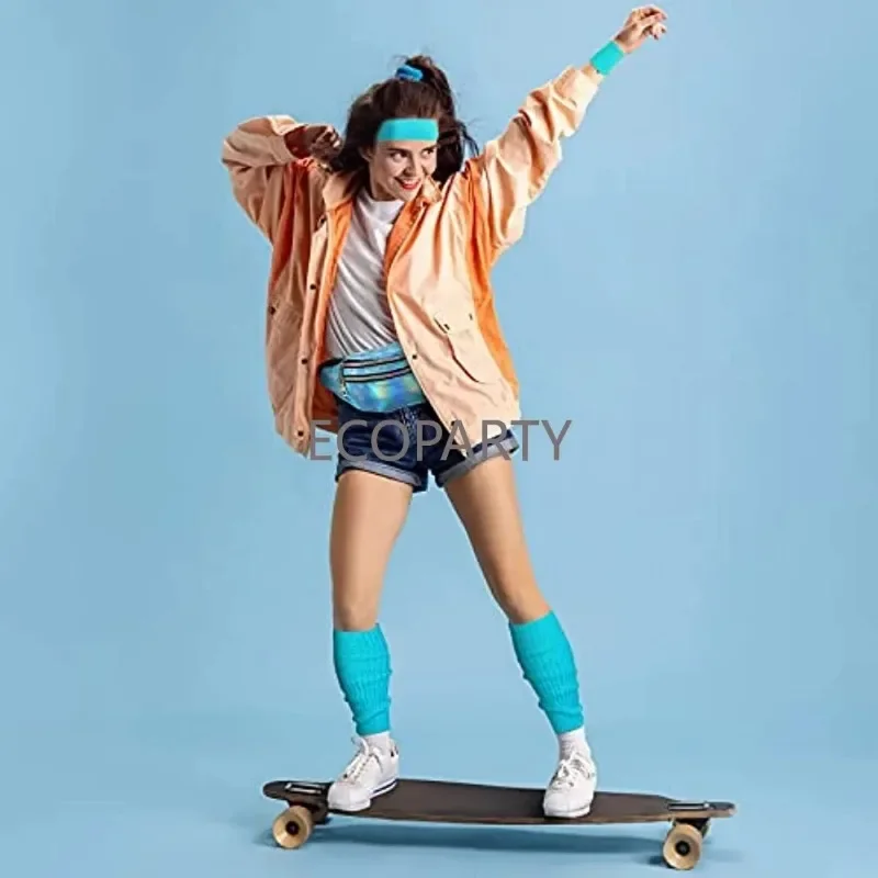 6pc 80s Women Neon Leg Warmers - Yoga Fitness Zumba avaliação e preço